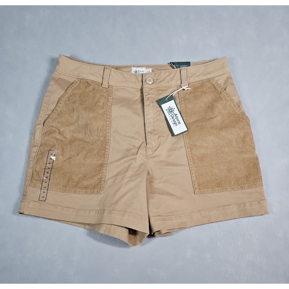 Alpine Design Womens Tan Mixed Fabric Shorts Size 10 NWT